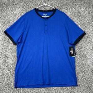 Rhone Henley Shirt Mens XL Blade Polo Performance Stretch Athletic SPF Golf Blue
